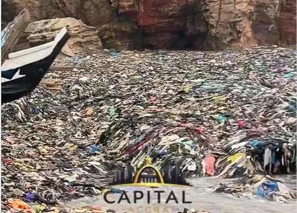 Video of heavy seashore pollution by 'obroni wawu' waste sparks debate