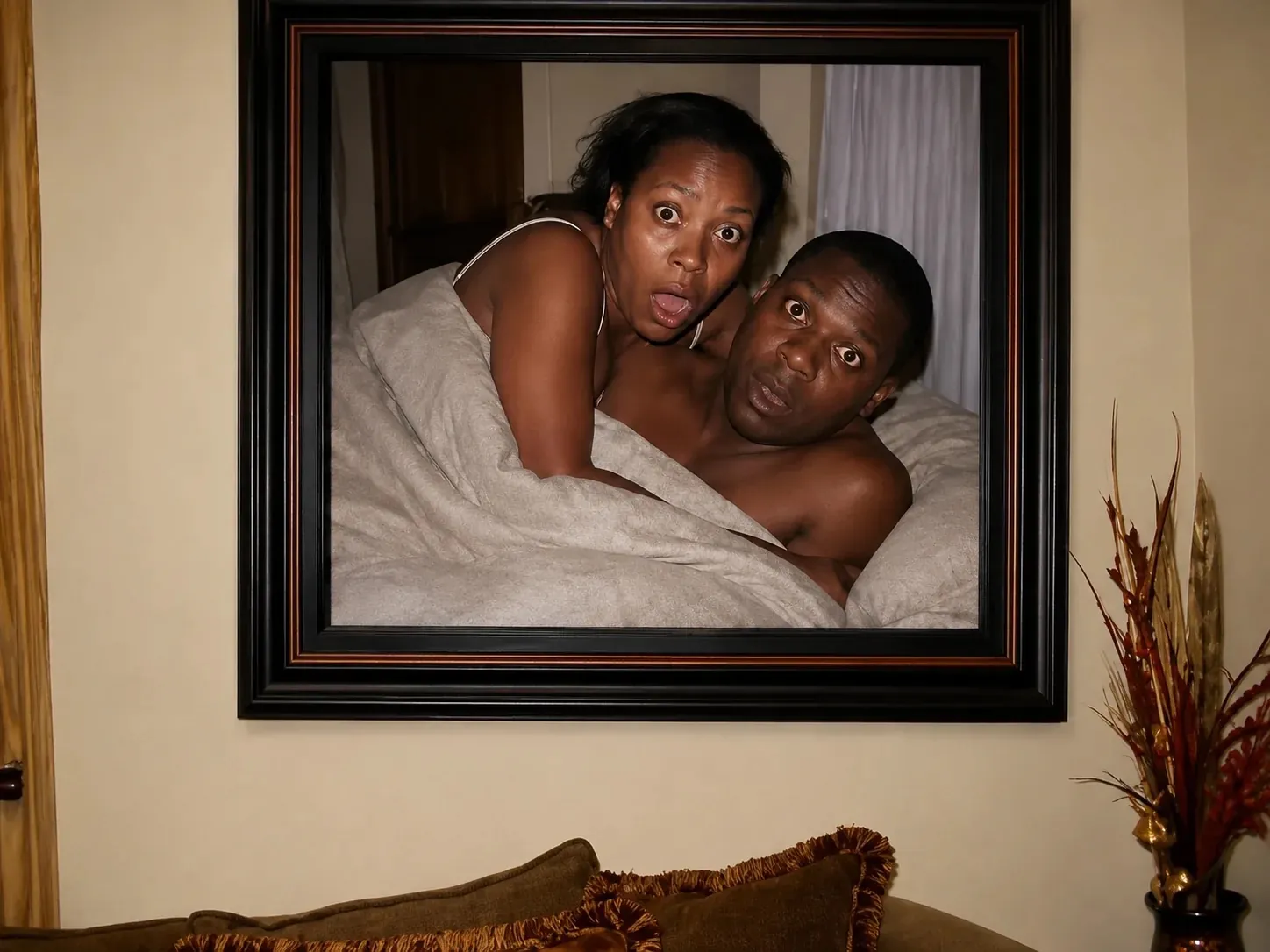 Nigerian Husband Who Framed Wife’s Alleged Affair Photo in Living Room Sparks Renewed Online Debate