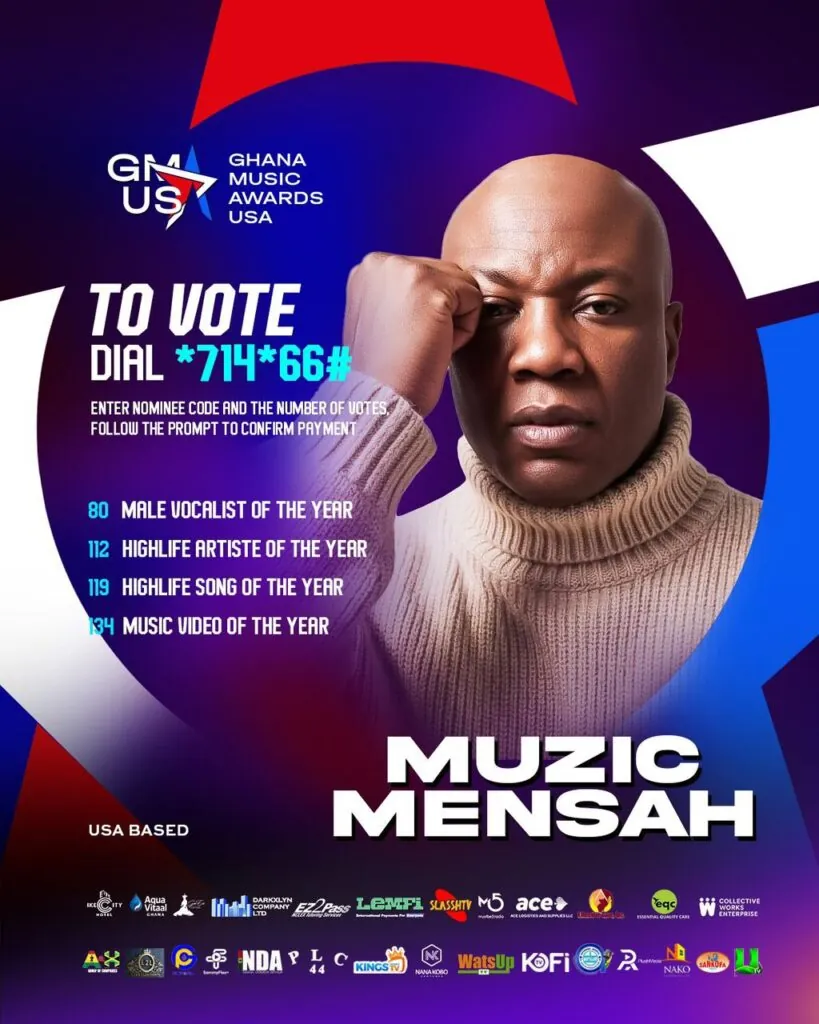 Muzic Mensah earns four nominations at 2026 Ghana Music Awards USA