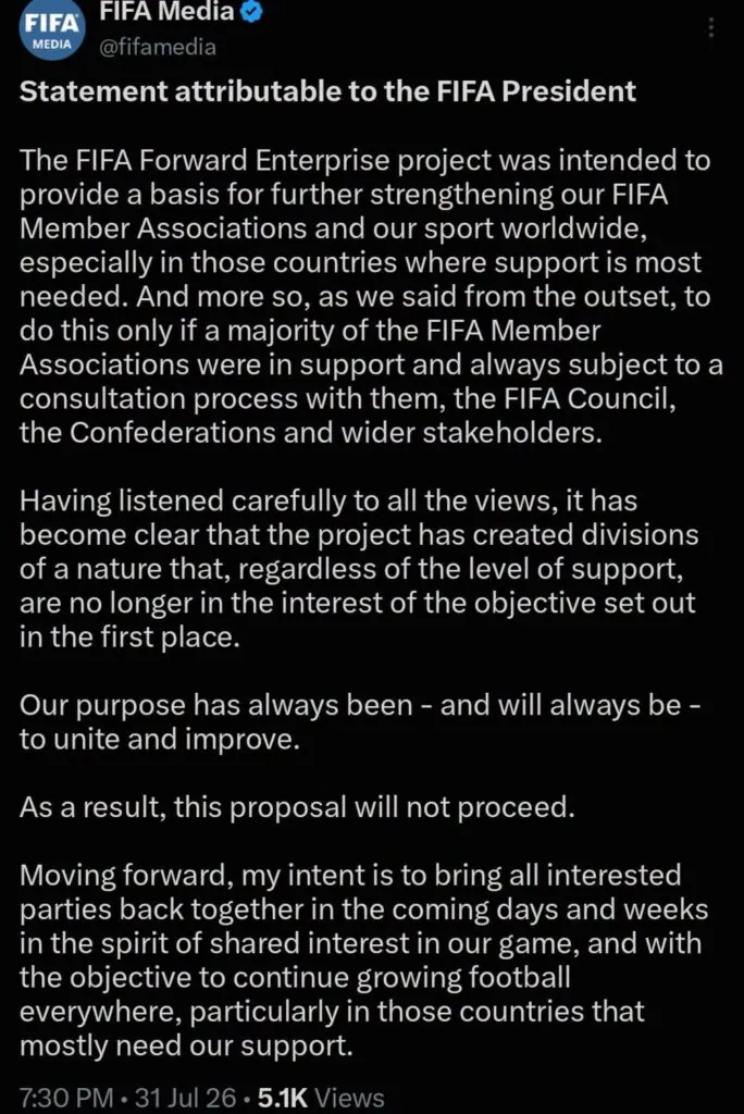 Fifa scraps controversial World Cup investment plan