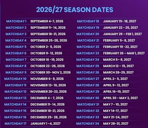 FA releases dates for 2026/27 Premier League season