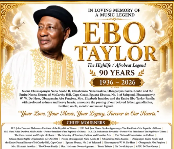 Ghana bids farewell to highlife legend Ebo Taylor on August 1