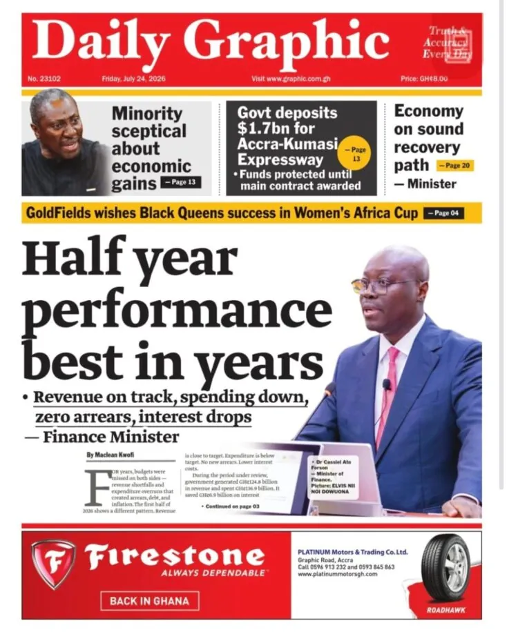 Today’s Front Pages: Friday, July 24, 2026