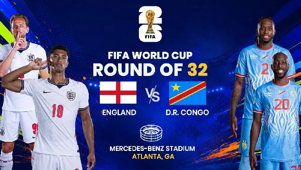 LIVESTREAMED: England vs DR Congo (2026 FIFA World Cup)