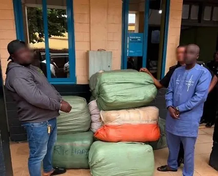 Police arrest two suspects after intercepting suspected narcotic drugs at Asawase Market