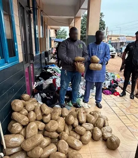 Suspected narcotic drugs concealed in fertiliser sacks intercepted, 2 arrested