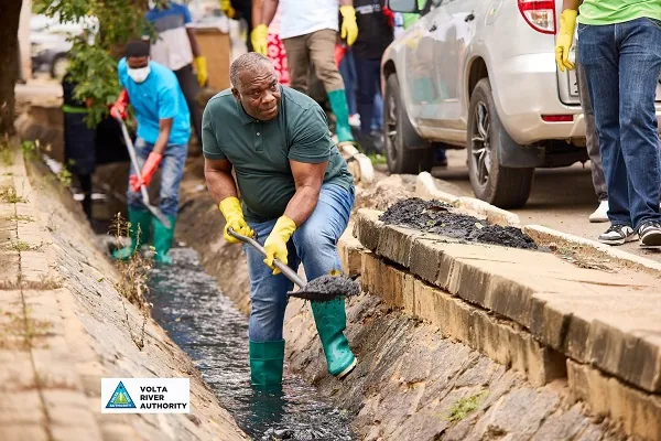 Watch Volta River Authority staff join national sanitation drive