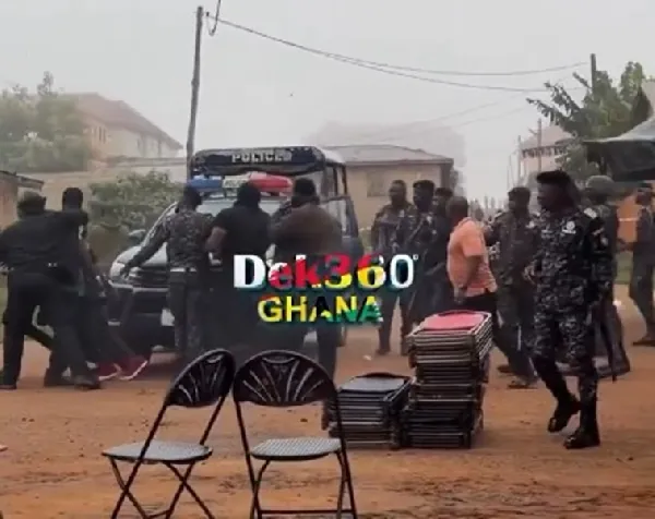 Watch moment gunshots were fired during Sekyere East NPP constituency elections