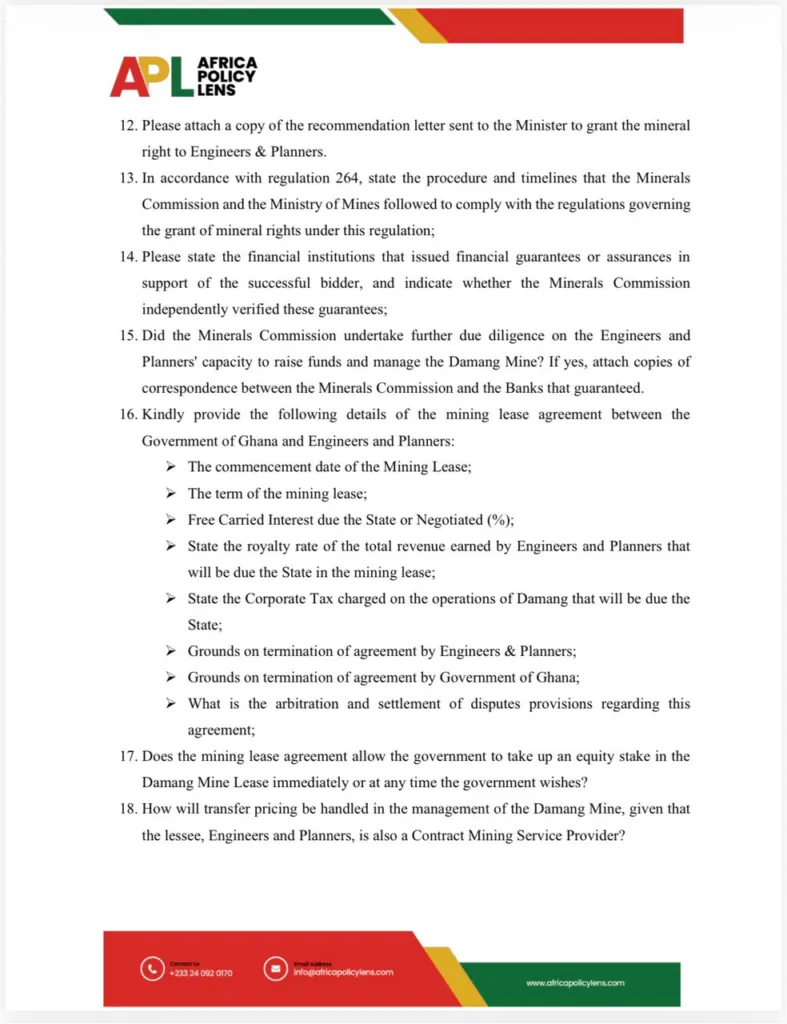 APL files RTI request seeking details on Damang Mine award to Engineers & Planners