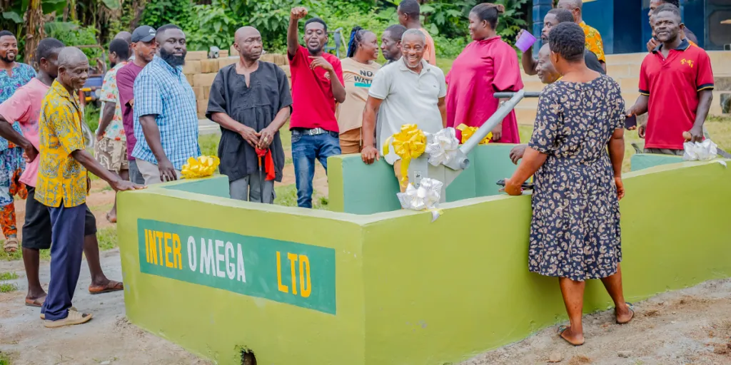 Inter Omega Limited constructs borehole for Kwasi Nyarko community as part of its corporate social responsibility.