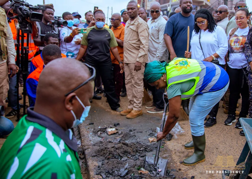 Vice President urges shared responsibility as she joins national clean-up exercise in Nungua