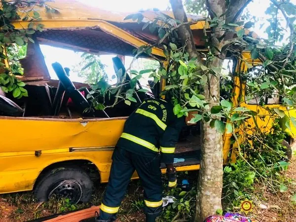 GNFS rescues 25 passengers in Peki-Anyensu road crash, no fatalities recorded