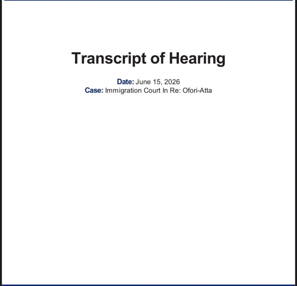 June 15 US immigration hearing transcript explains why Ken Ofori-Atta was granted status adjustment