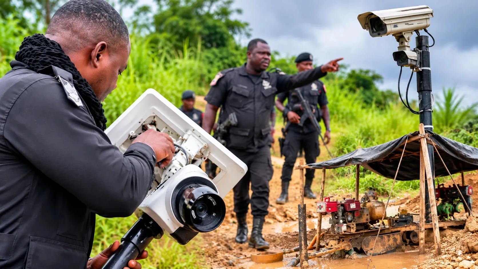 Galamsey Operators Install CCTV Cameras to Evade Arrests During Security Raids in Gomoa Oguakrom
