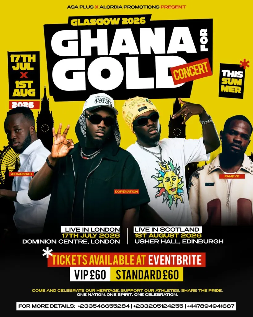 Stonebwoy, Fameye, DopeNation and Akwaaboah to headline ‘Ghana for Gold’ concerts in UK