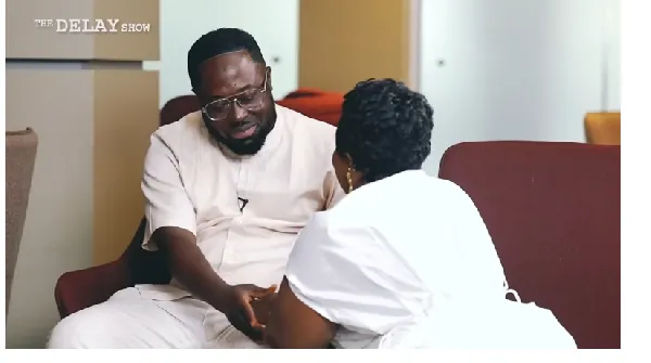 I messed up - Adwoa Pretty kneels to apologise to husband on The Delay Show
