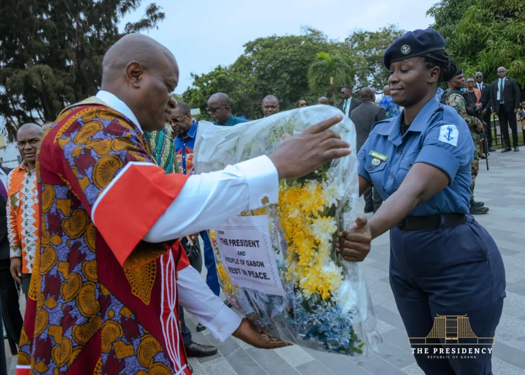 In Pictures: Gabon’s President pays tribute to Kwame Nkrumah on official visit to Ghana