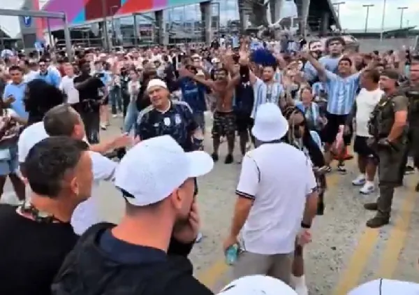 Watch as England and Argentina fans clash outside stadium after semi-final game