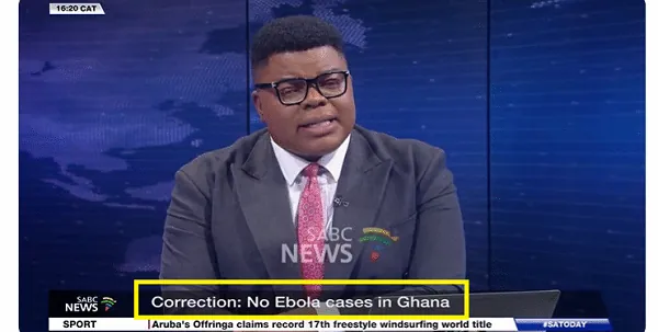 SABC apologises for false Ebola report about Ghana
