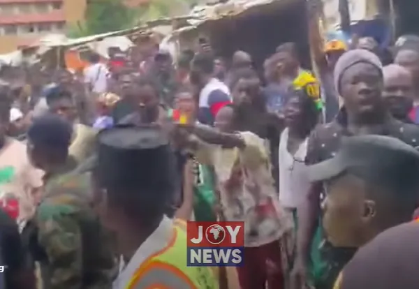 Watch as angry youth clash with KMA taskforce over demolition exercise at Asafo