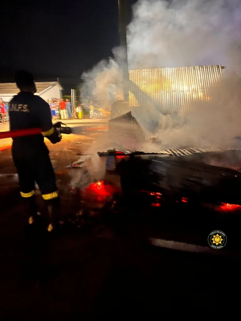 Fire destroys provision store at Peki Dzogbati as GNFS averts major spread