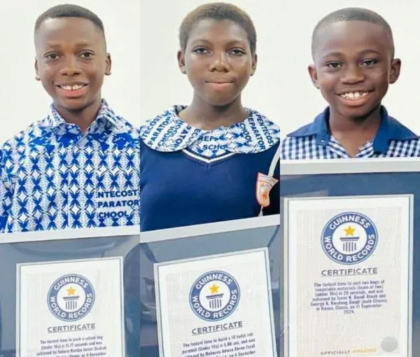 Most Seeds Planted, 10 Toilet Roll Pyramid: Meet four young Ghanaian Guinness World Record holders