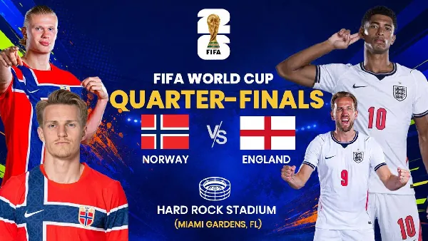 LIVESTREAMED: England vs Norway (2026 World Cup)