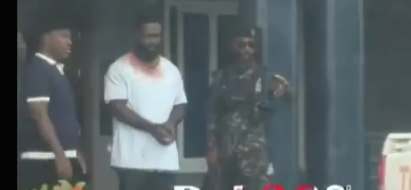 Watch injured Afrifa-Mensah in handcuffs as he is transferred to Mampong Divisional Police