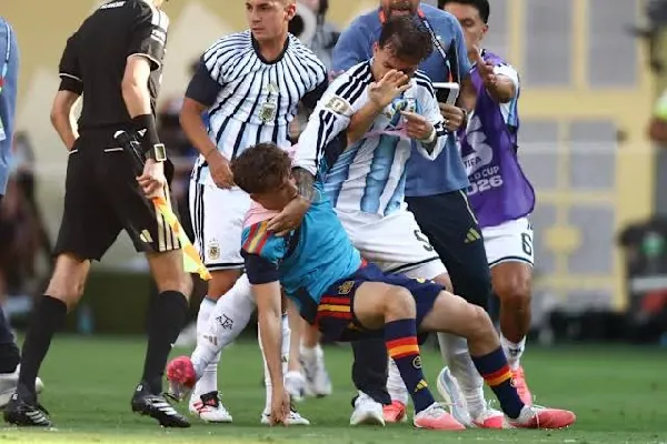 Watch the 'ugly fight' as Paredes punches Gavi after World Cup final